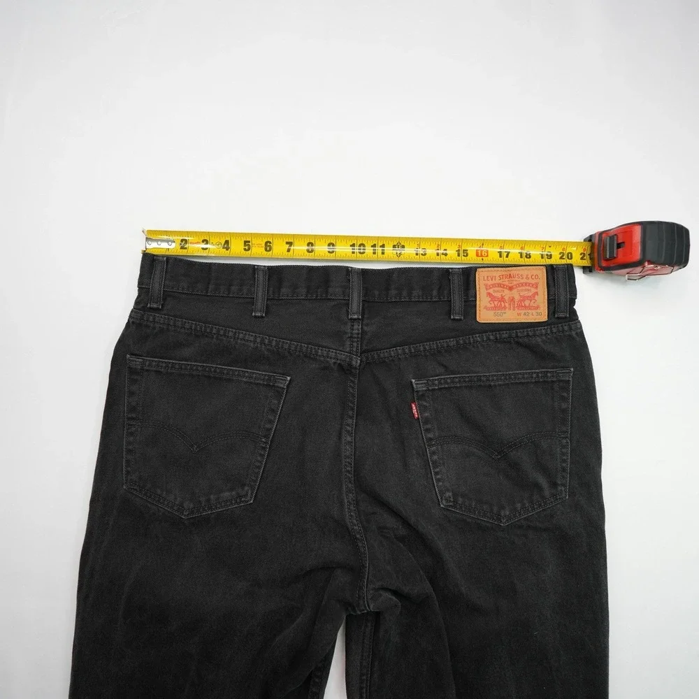 Levis 550‎ Black Jeans Men's 42x30 (40X29) Denim Relaxed Fit Casual Pants Baggy